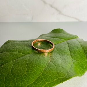 Raw Copper Ring Size 5.25 Band Jewelry Minimal Hammered Solid Handcrafted USA